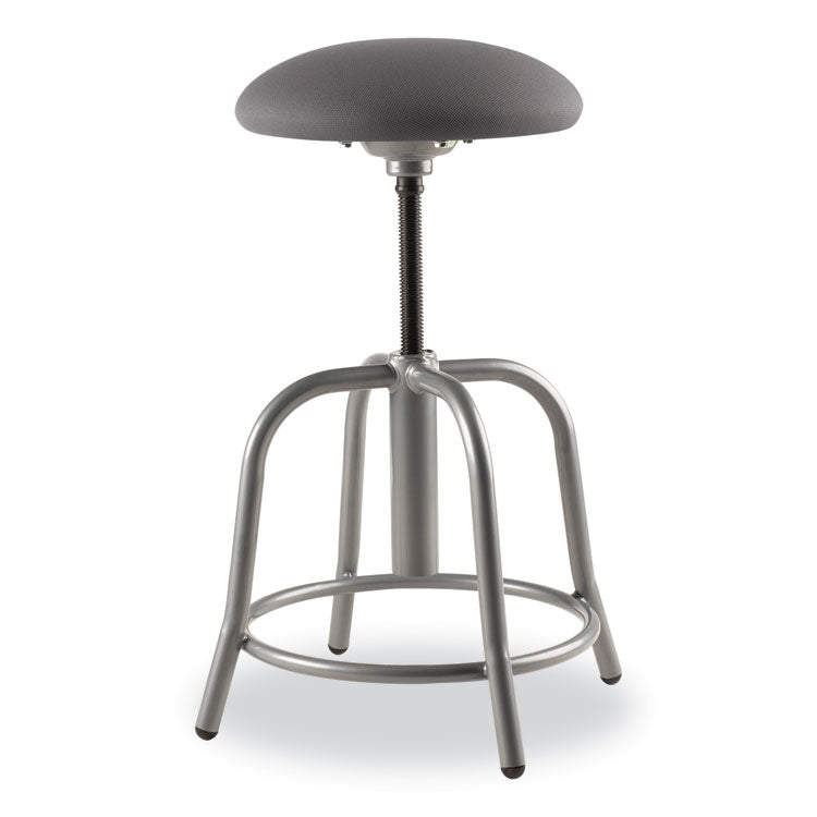 6800 Series Height Adjustable Fabric Padded Swivel Stool, Supports 300 lb, 18" to 25" Seat Height, Charcoal Seat/Gray Base