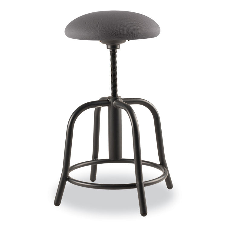 6800 Series Height Adjustable Fabric Seat Stool, Supports Up to 300 lb, 18" to 25" Seat Height, Charcoal Seat/Black Base
