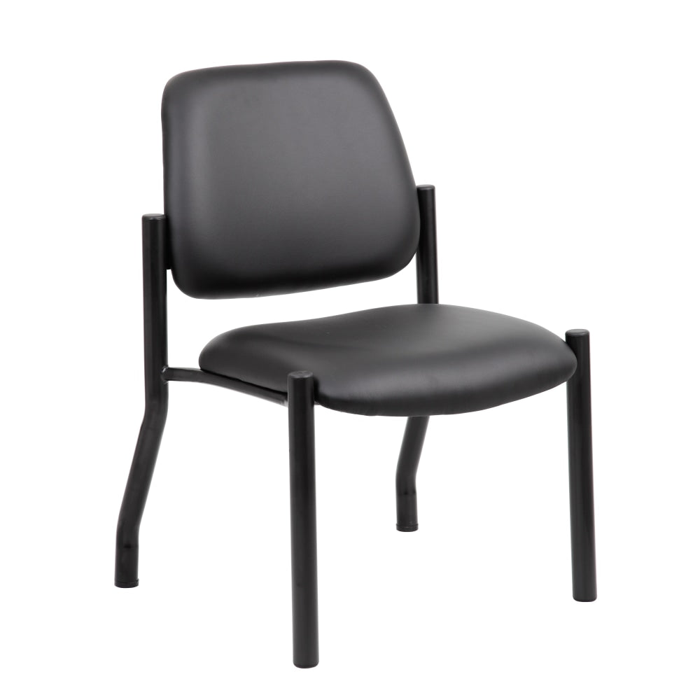 Boss Office Products Antimicrobial Mid-Back Guest Chairs, Black