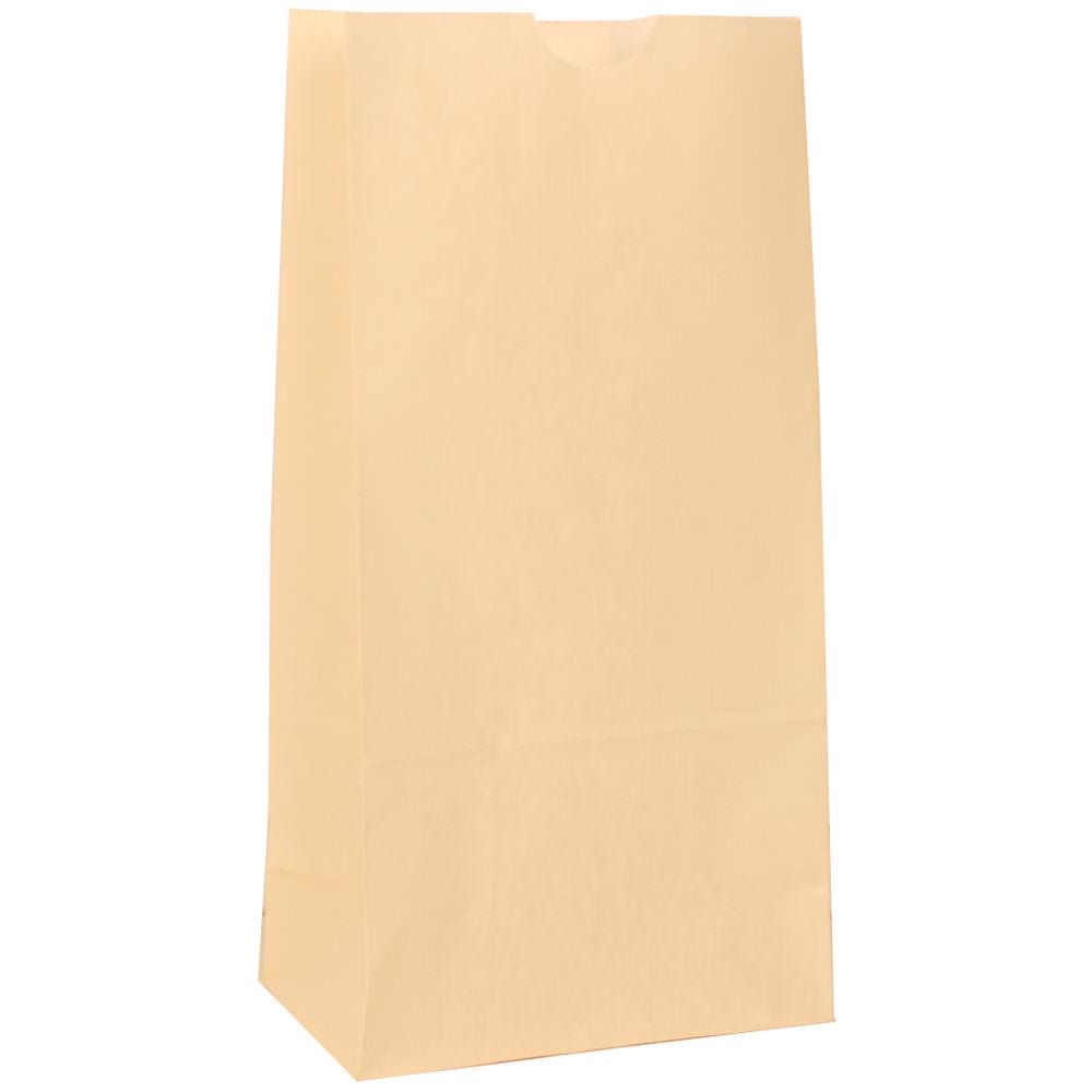 JAM Paper Small Kraft Lunch Bags, 8inH x 4-1/8inW x 2-1/4in, Ivory, Pack Of 500 Bags