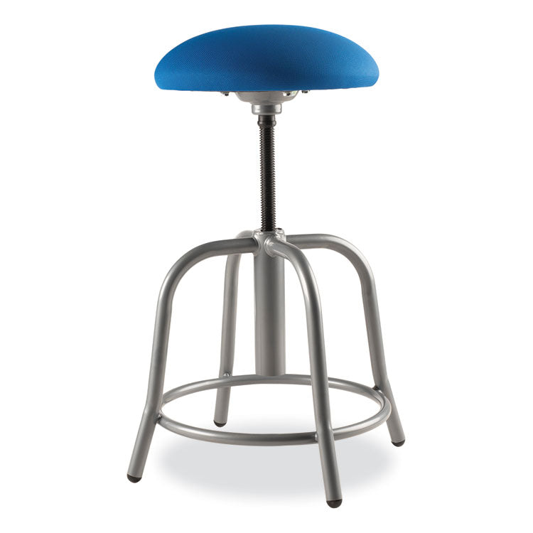 6800 Series Height Adjustable Fabric Padded Seat Stool, Supports 300 lb, 18" to 25" Seat Height, Cobalt Blue Seat/Gray Base