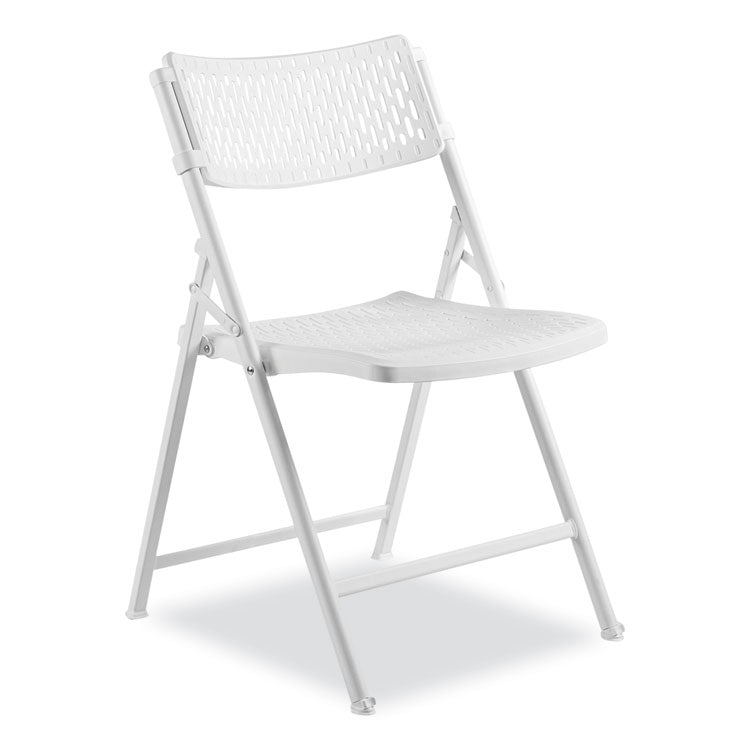 AirFlex Series Premium Poly Folding Chair, Supports Up to 1,000 lb, 17.25" Seat Height, White Seat/Back/Base, 4/Carton