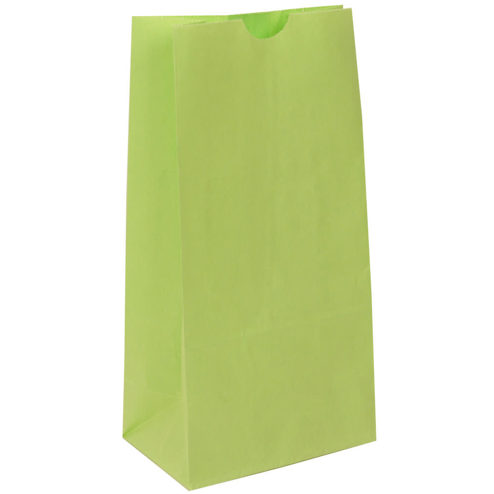 JAM Paper Small Kraft Lunch Bags, 8inH x 4-1/8inW x 2-1/4in, Green, Pack Of 500 Bags
