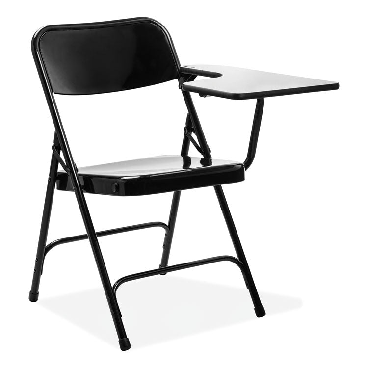 5200 Series Left-Side Tablet-Arm Folding Chair, Supports 480 lb, 17.25" Seat Height, Black, 2/Carton