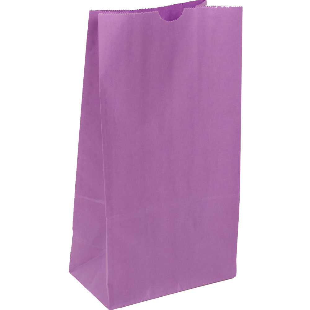 JAM Paper Medium Kraft Lunch Bags, 9-3/4inH x 5inW x 3inD, Purple, Pack Of 500 Bags