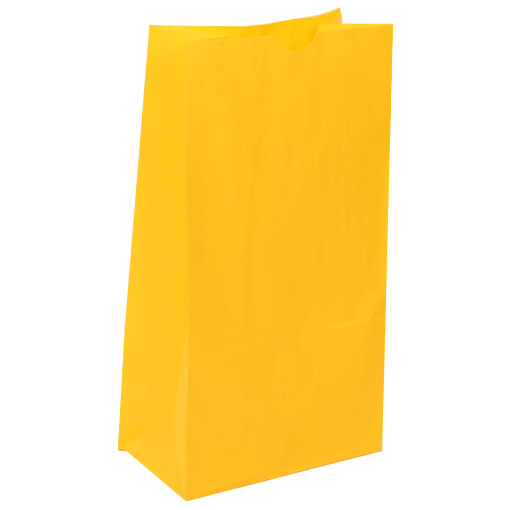 JAM Paper Medium Kraft Lunch Bags, 9-3/4inH x 5inW x 3inD, Yellow, Pack Of 500 Bags