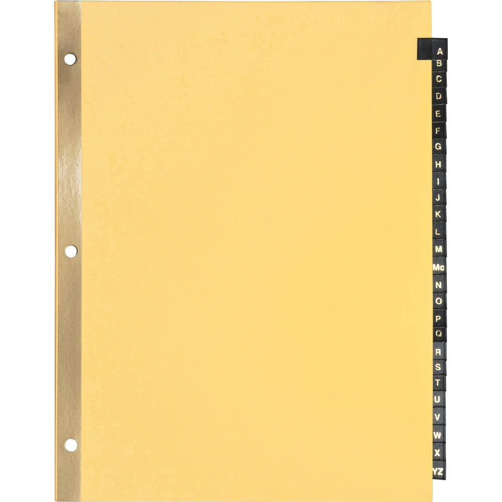 Sparco A-Z Leather Tab Index Dividers, 8-1/2in x 11in, Buff