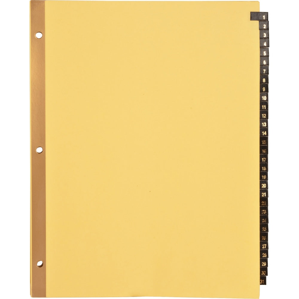 Sparco 30% Recycled Leather Daily Tab Indexes, 8 1/2in x 11in, 1-31, Buff