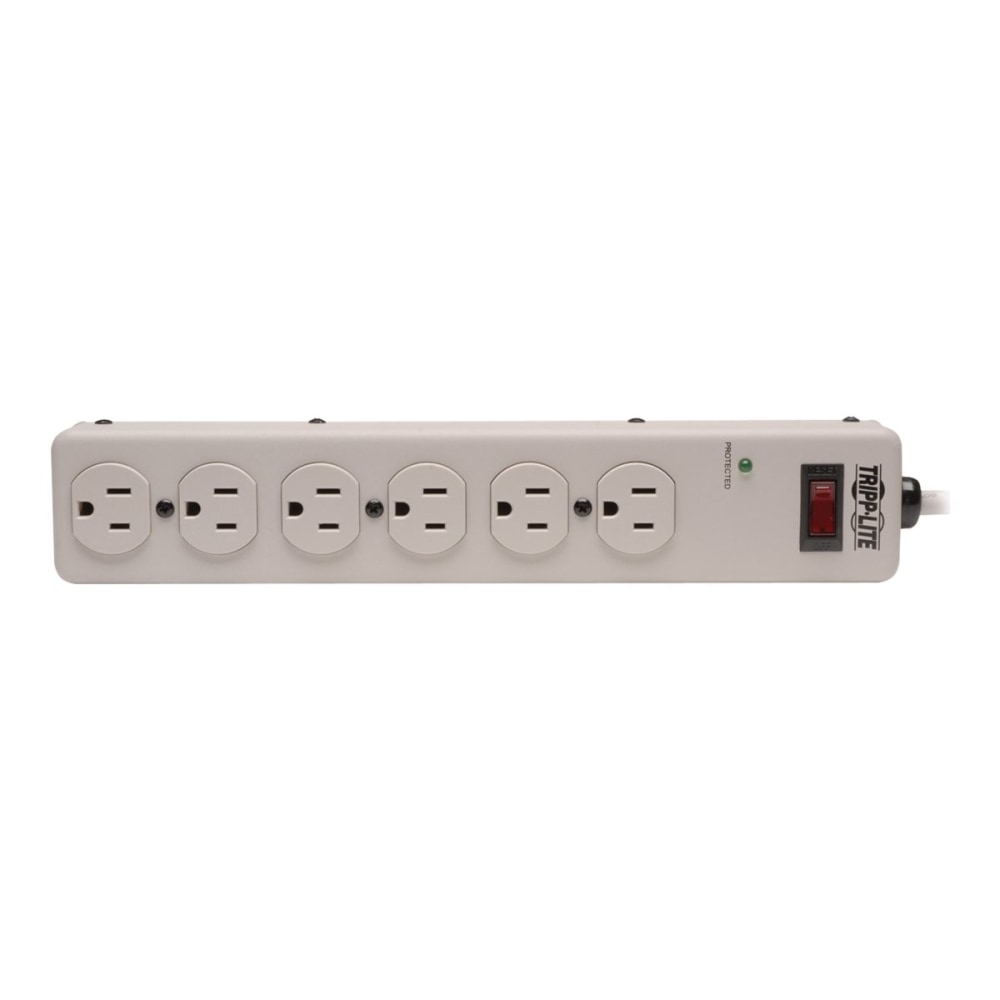 Tripp Lite Surge Protector Power Strip 120V 6 Outlet Metal 6ft Cord 900 Joule - Surge protector - 15 A - AC 120 V - output connectors: 6 - white - for P/N: CLAMPUSBLK, CLAMPUSW
