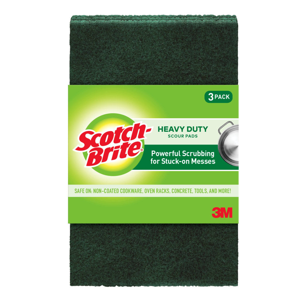 Scotch-Brite Scouring Pads, 3 Scour Pads, Great for Kitchen, Garage and Outdoors