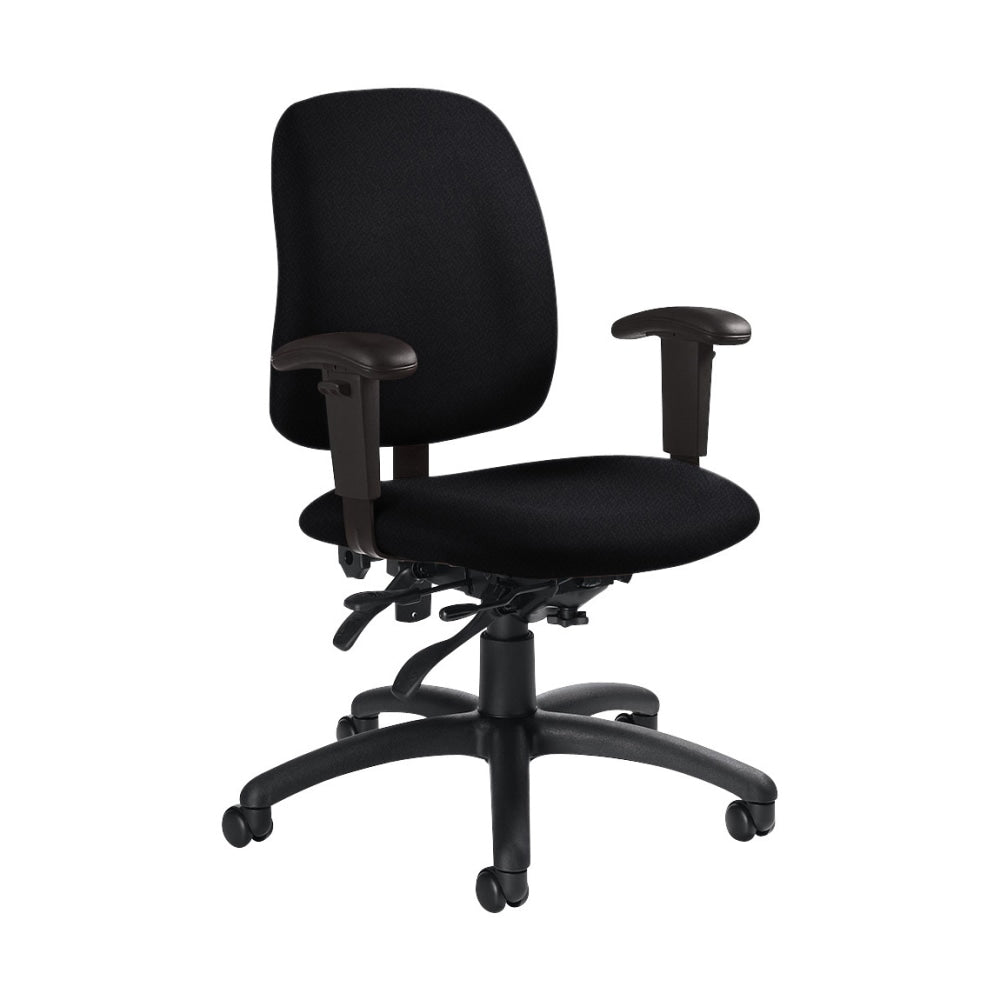 Global Goal Low-Back Multi-Tilter Chair, 36inH x 25inW x 22 1/2inD, Ebony/Black