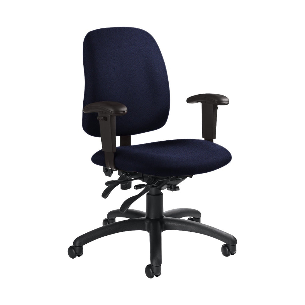 Global Goal Low-Back Multi-Tilter Chair, 36inH x 25inW x 22 1/2inD, Midnight/Black
