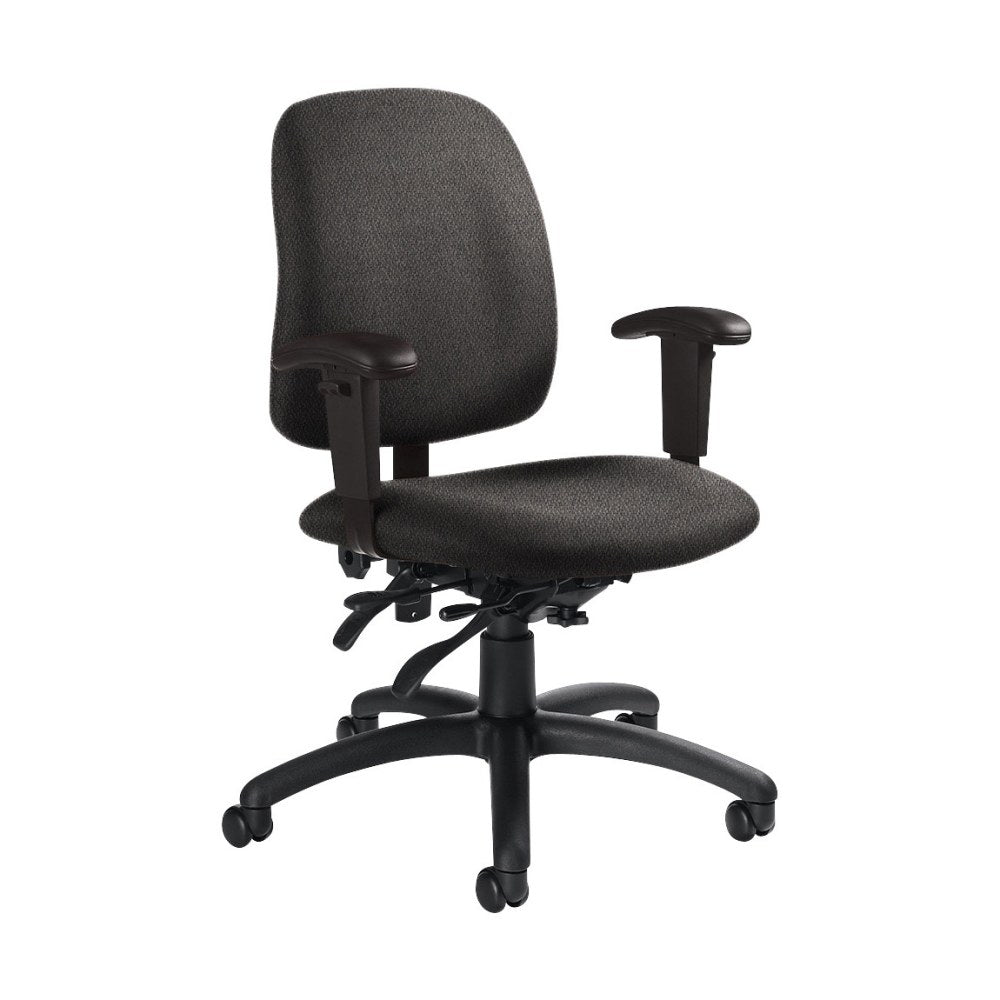 Global Goal Low-Back Multi-Tilter Chair, 36inH x 25inW x 22 1/2inD, Slate/Black