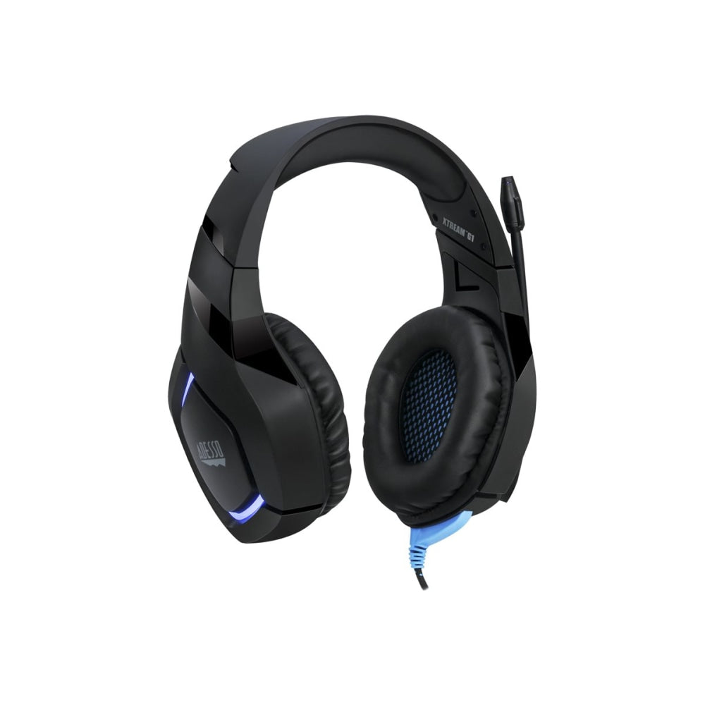 Adesso Stereo Gaming Headset with Microphone - Stereo - Mini-phone (3.5mm) - Wired - 20 Ohm - 20 Hz - 20 kHz - Over-the-head - Binaural - Circumaural - 6.56 ft Cable - Omni-directional, Noise Cancelling Microphone - Black
