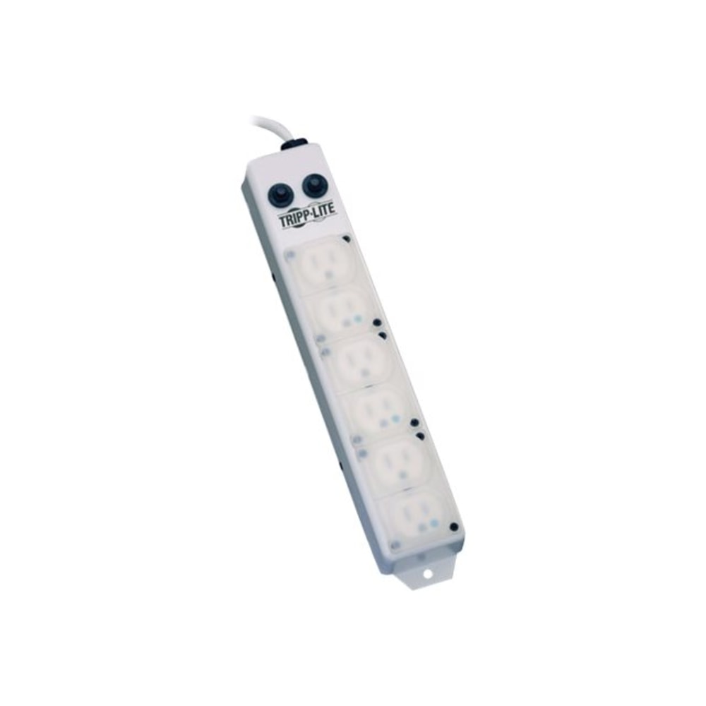 Tripp Lite Safe-IT For Patient-Care Vicinity - UL 1363A Medical-Grade Antimicrobial Power Strip 6 15A Hospital-Grade Outlets, Safety Covers, 15 ft. Cord - Power strip - 15 A - AC 120 V - input: NEMA 5-15P - output connectors: 6 (6 x NEMA 5-15R)
