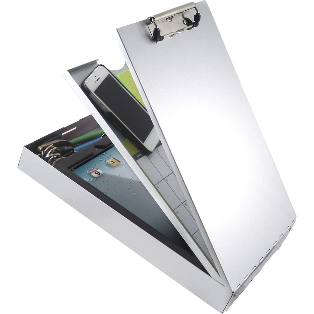 Saunders Cruiser-Mate II Storage Clipboard - 8 19/64in x 11 45/64in - Aluminum - Gray - 1 Each