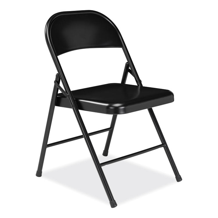 900 Series All-Steel Folding Chair, Supports Up to 250 lb, 17.75" Seat Height, Black Seat, Black Back, Black Base, 4/Carton