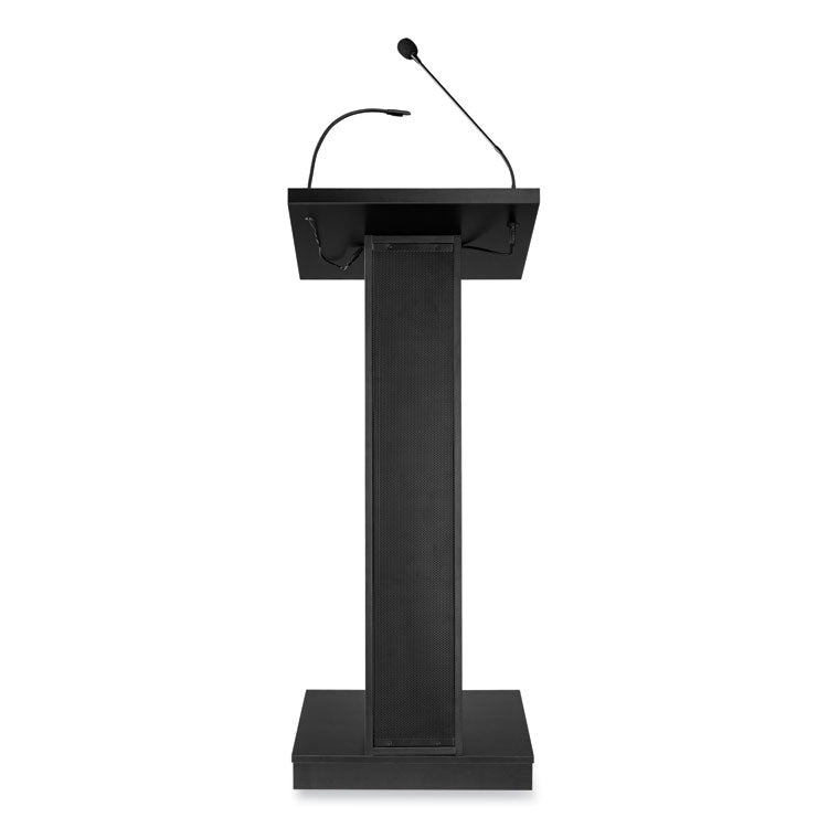 ZED Lectern with Speaker, 19.75 x 19.75 x 49, Black