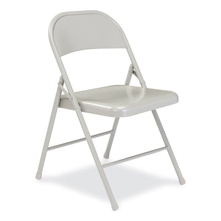900 Series All-Steel Folding Chair, Supports Up to 250 lb, 17.75" Seat Height, Gray Seat, Gray Back, Gray Base, 4/Cartpn