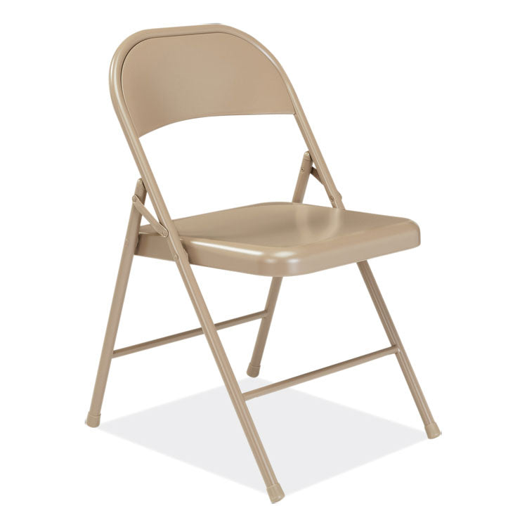 900 Series All-Steel Folding Chair, Supports Up to 250 lb, 17.75" Seat Height, Beige Seat, Beige Back, Beige Base, 4/Carton
