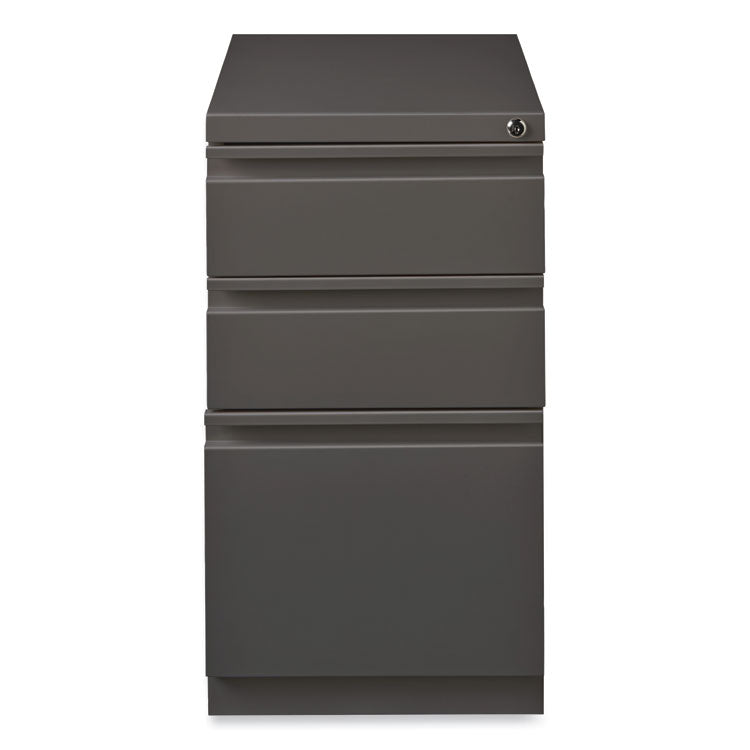 Full-Width Pull 20 Deep Mobile Pedestal File, 3-Drawer: Box/Box/File, Letter, Medium Tone, 15x19.88x27.75
