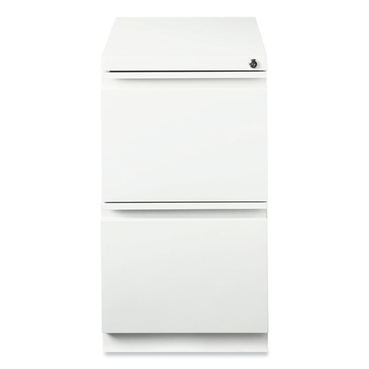 Full-Width Pull 20 Deep Mobile Pedestal File, 2-Drawer: File/File, Letter, White, 15 x 19.88 x 27.75
