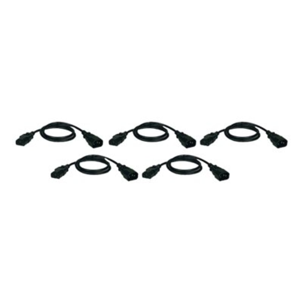 Eaton Tripp Lite Series PDU Power Cord, C13 to C14 - 10A, 250V, 18 AWG, 2 ft. (0.61 m), Black, 5-Pack - Power extension cable - IEC 60320 C14 to power IEC 60320 C13 - AC 100-250 V - 10 A - 2 ft - black (pack of 5)