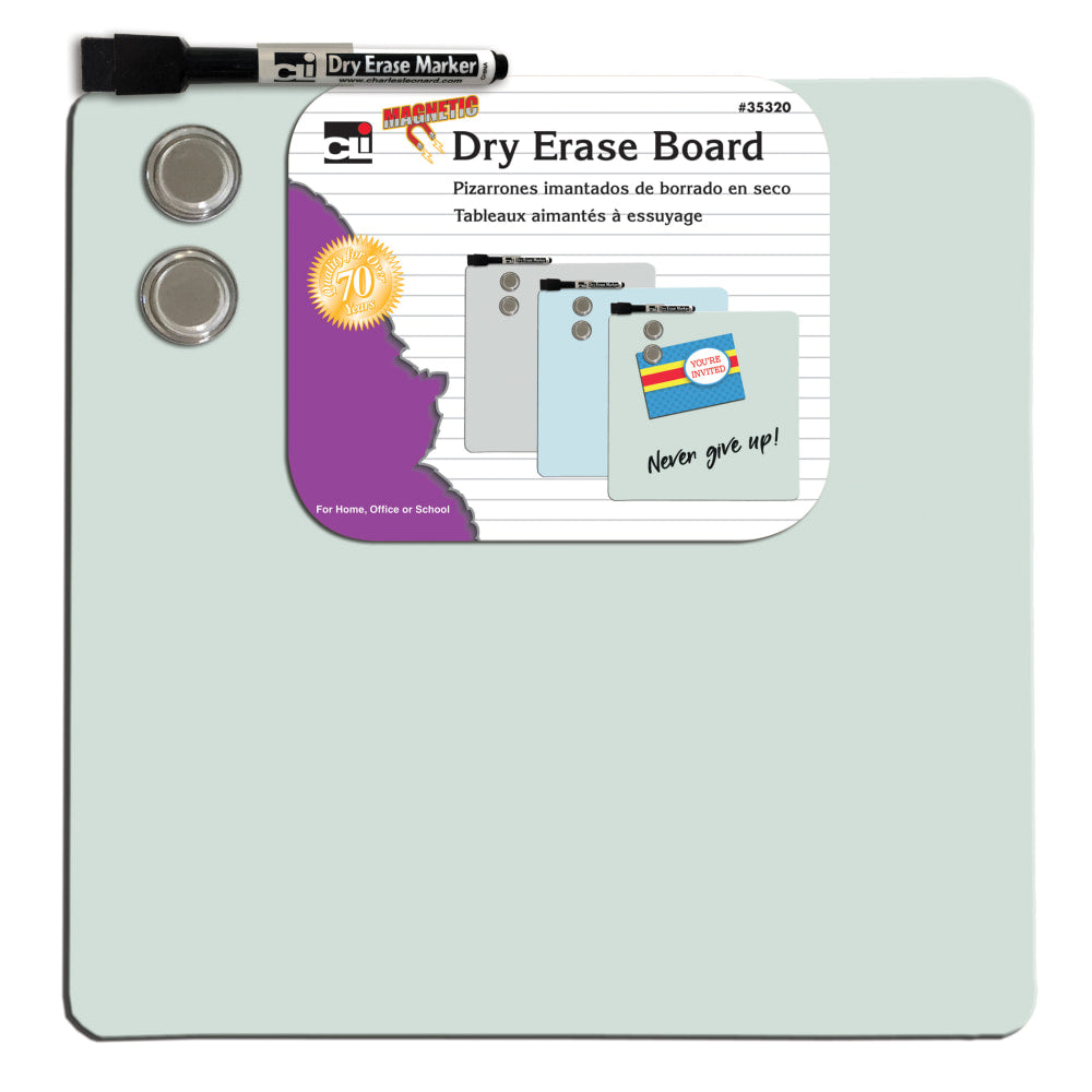 Charles Leonard Magnetic Dry-Erase Boards With Marker & Magnets, Unframed, 11-1/2in x 11-1/2in, Pack Of 6 Boards
