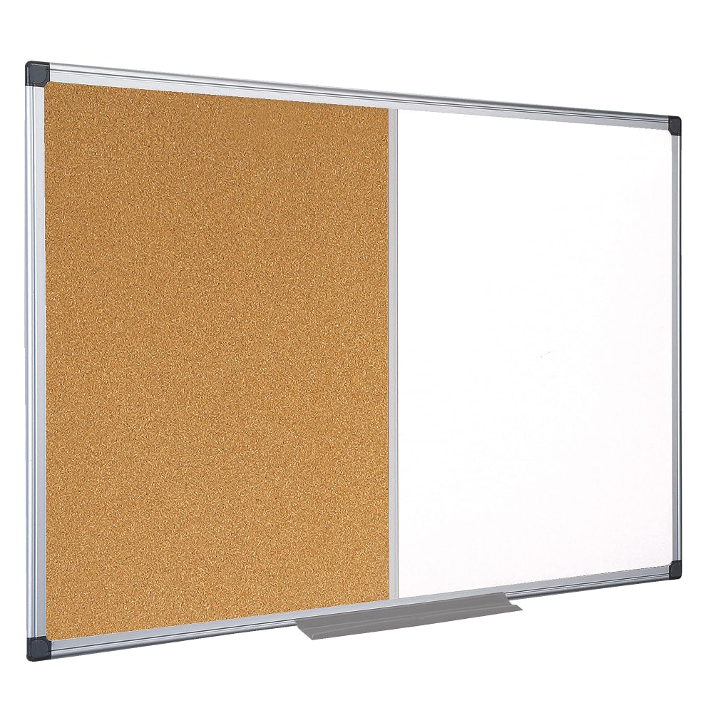 MasterVision Maya Cork/Non-Magnetic Dry-Erase Whiteboard Combination Board, 48in x 72in, Silver Aluminum Frame