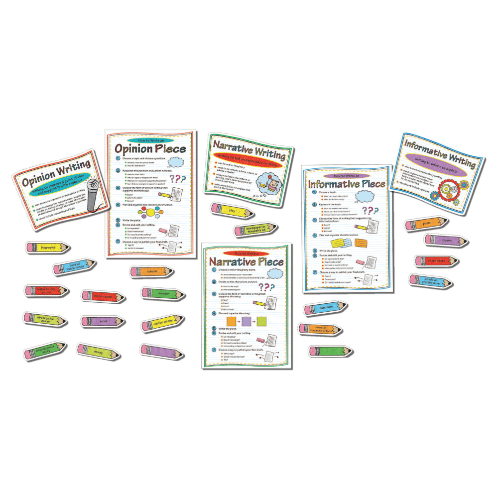 Carson-Dellosa Bulletin Board Set, Writing Modes, Pack Of 27 Pieces