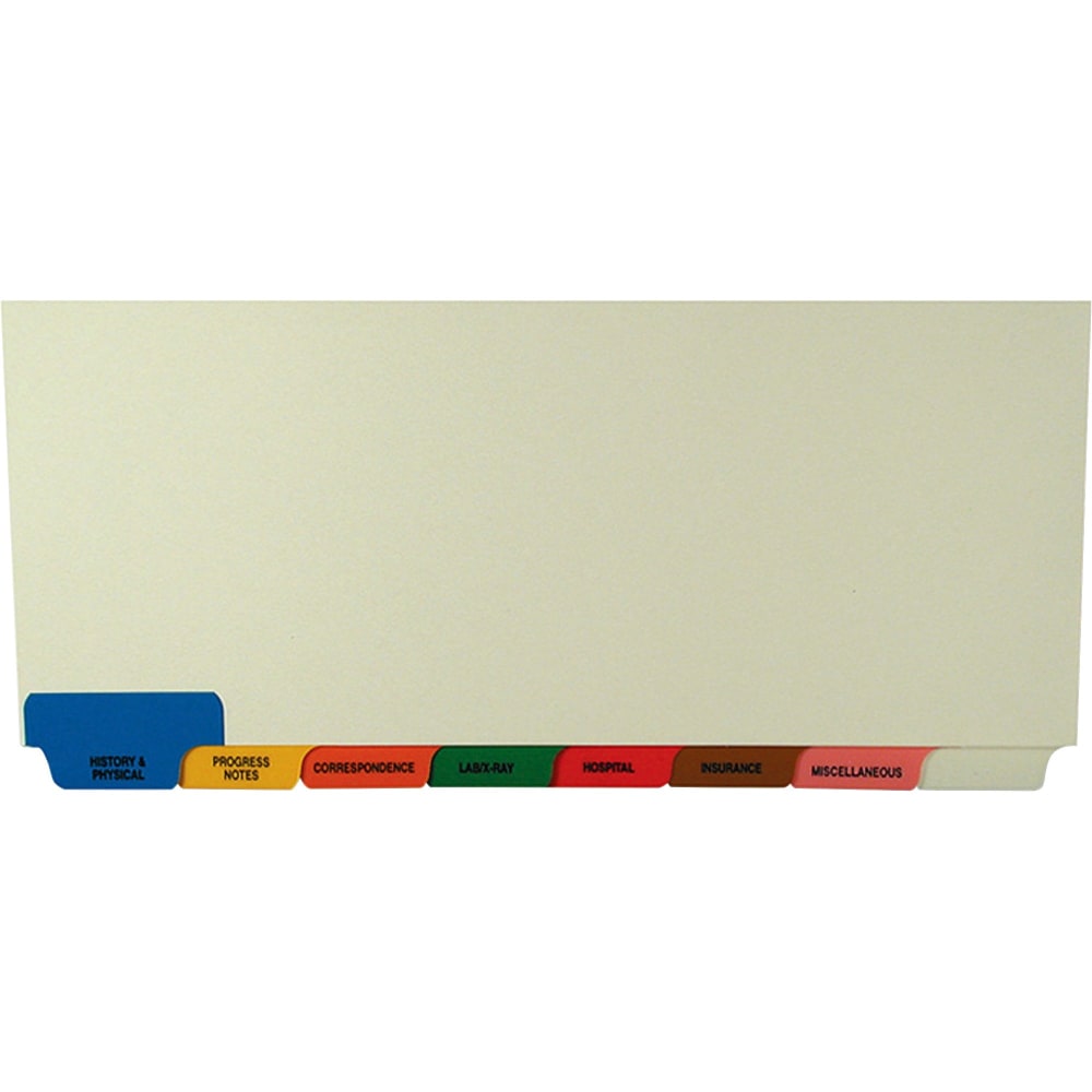 Tabbies 8 Bottom-Tab Medical Chart Index Set, 8 1/2in x 11 3/8in, Box Of 40