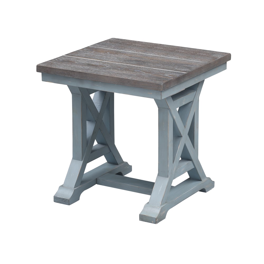 Coast to Coast Landings End Table, 24inH x 24inW x 24inD, Bar Harbor Blue