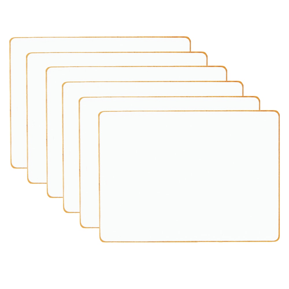 Dowling Magnets Double-sided Magnetic Dry-Erase Boards, Blank, 12in x 8-3/4in, White, Pack Of 6 Boards
