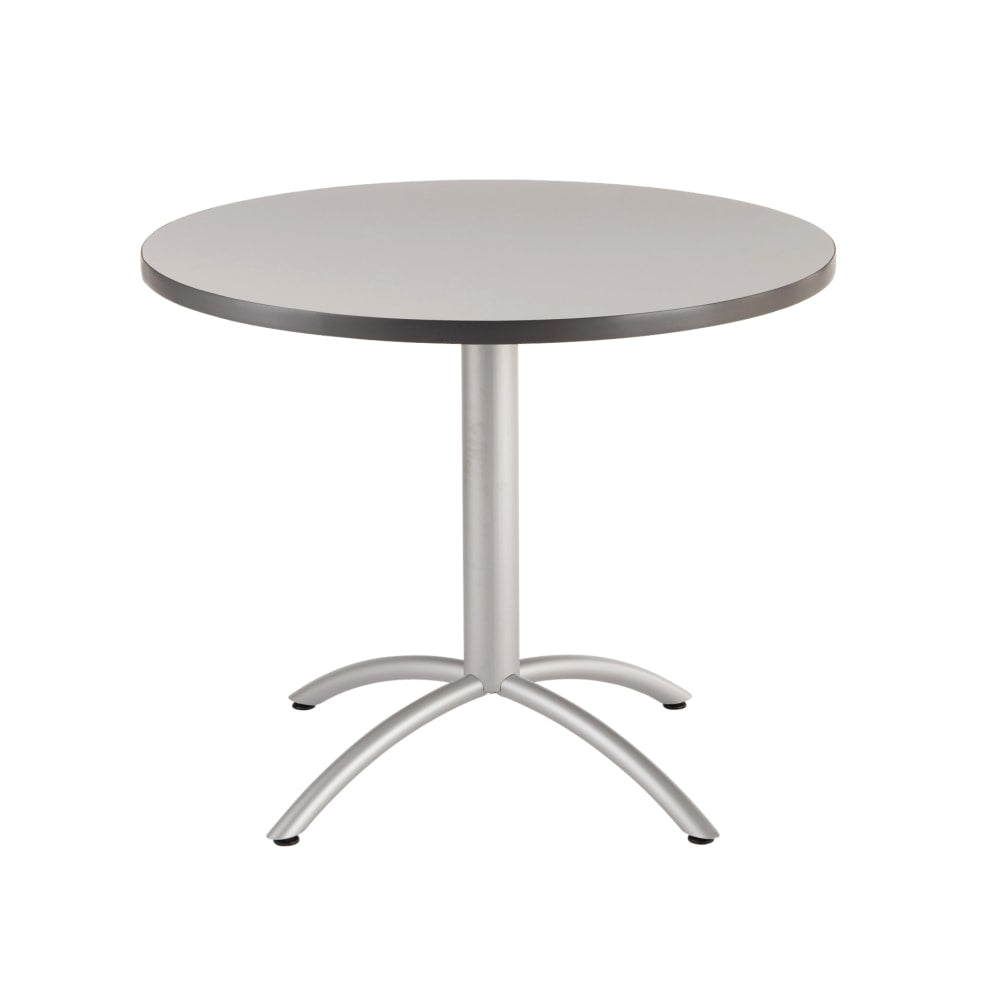 Iceberg Cafeworks Cafe Table, Round, 42inH x 36inW, Gray/Silver