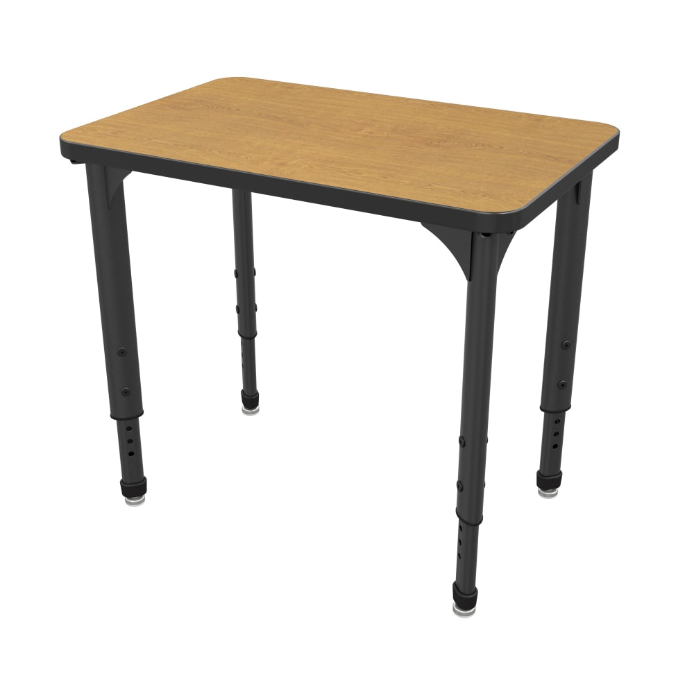 Marco Group Apex Series Adjustable 30inW Student Desk Student Desk, Solar Oak/Black