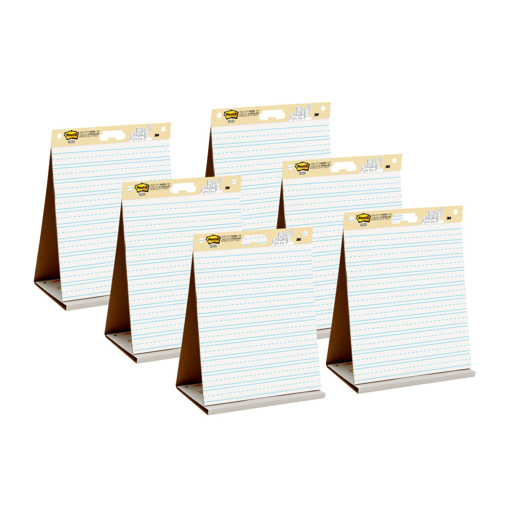 Post-it Super Sticky Tabletop Easel Pad, 20in x 23in, White with Primary Lines, Single 20 Sheets Pad