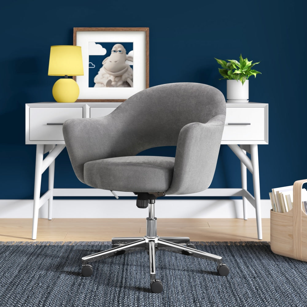 Serta Valletta Home Office Chair, Dovetail Gray/Chrome