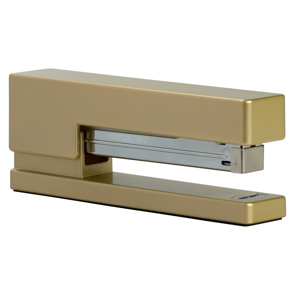 JAM Paper Plastic Stapler, 2-1/2inH x 1-1/8inW x 6inD, Gold