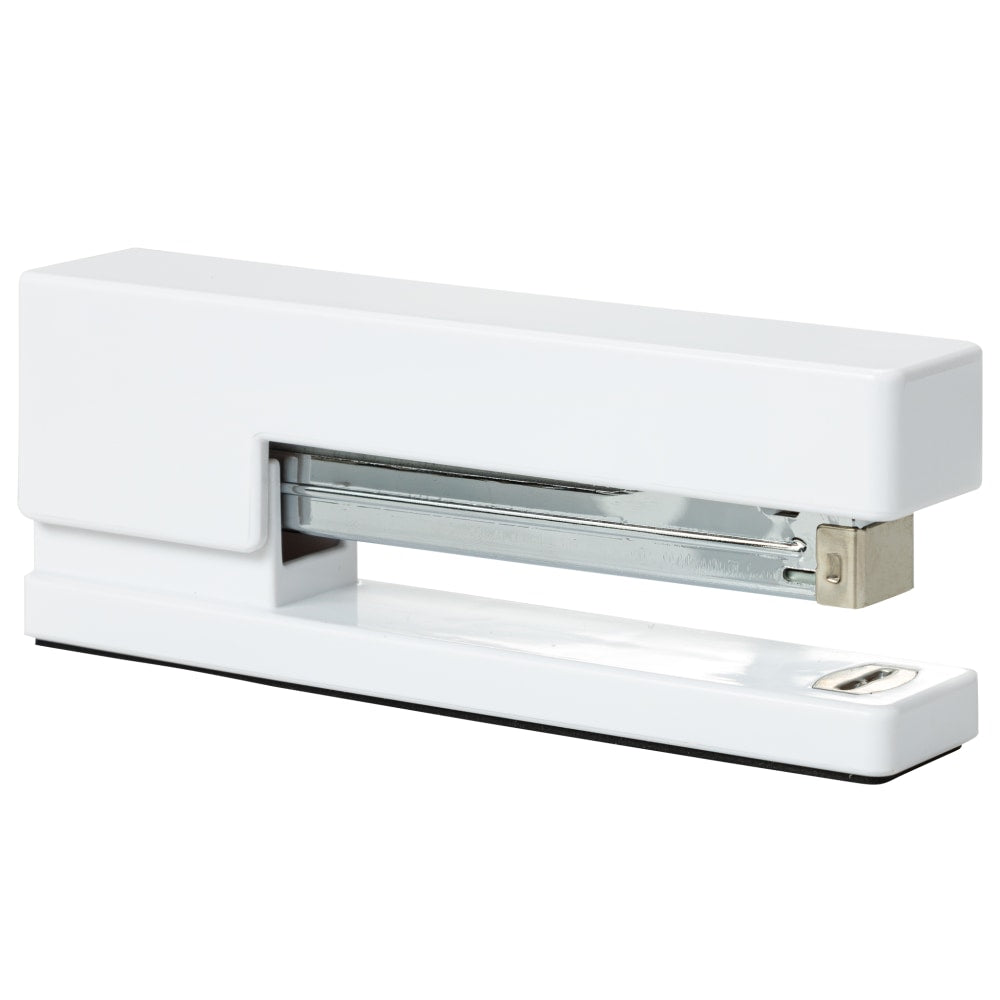 JAM Paper Plastic Stapler, 2-1/2inH x 1-1/8inW x 6inD, White