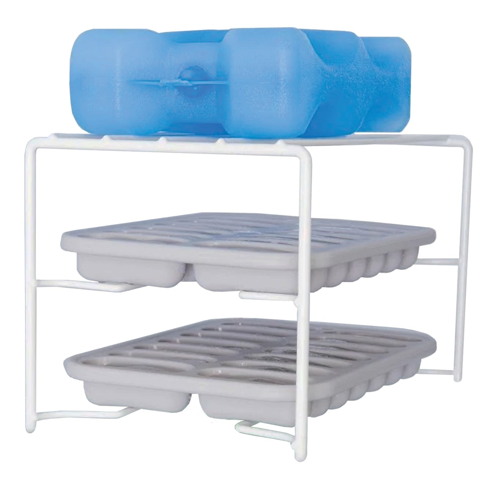 Better Houseware 2-Shelf Ice Tray Caddy, 5-3/4inH x 5-1/4inW x 9-3/4inD, Beige