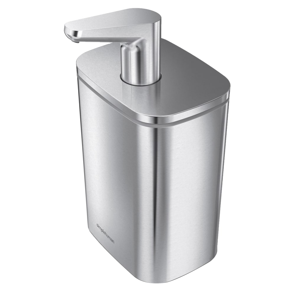 simplehuman Liquid Soap And Hand Sanitizer Pulse Pump, 16 Oz, Brushed Stainless Steel