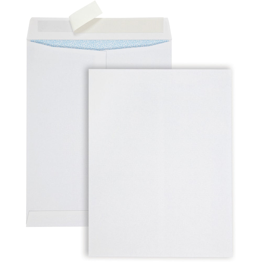 Quality Park Redi Strip Security Mailing Envelopes - Multipurpose - #13 1/2 - 10in Width x 13in Length - Peel Strip - 100 / Box - White