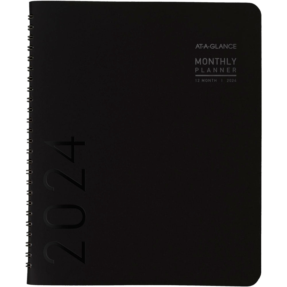 2024 AT-A-GLANCE Contemporary Monthly Planner, 7in x 8-3/4in, Black, January To December 2024, 70120X05