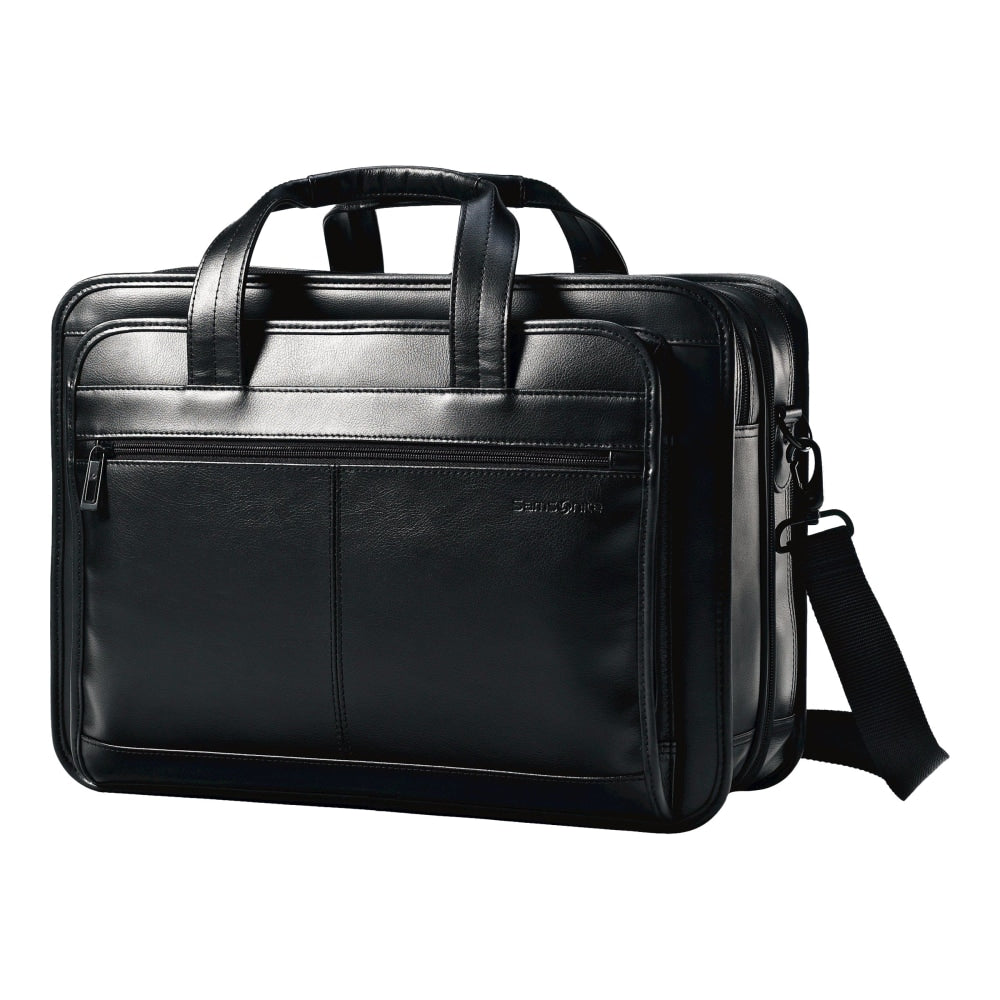 Samsonite Leather Expandable Business Case - Notebook carrying case - 15.6in - black
