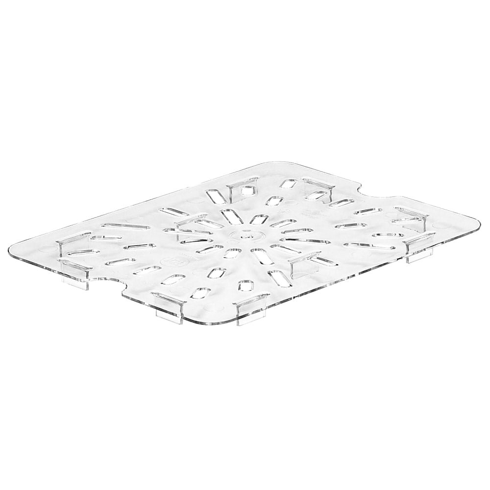 Cambro Camwear GN 1/2 Drain Shelves, 5/8inH x 10-3/8inW x 8inD, Clear, Pack Of 6 Shelves