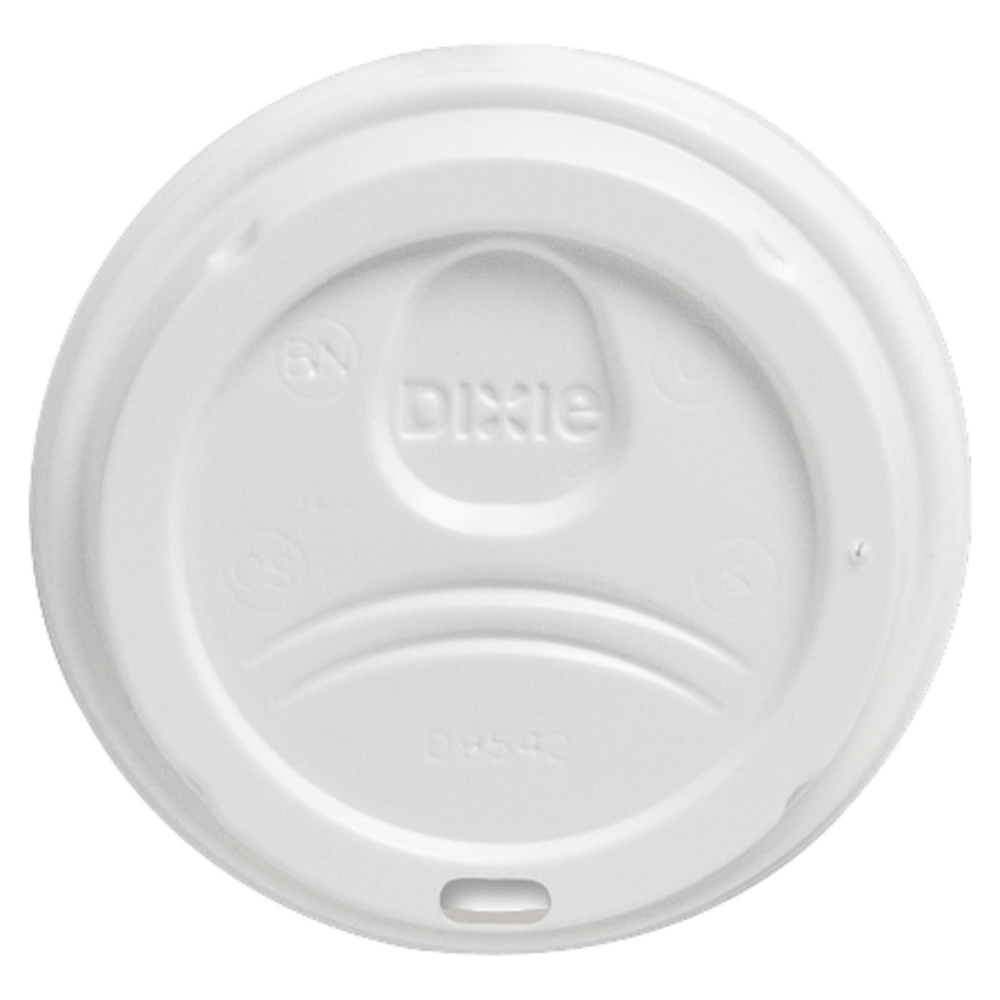 Dixie PerfecTouch Hot Cup Lids, For 10-, 12- And 16-Oz Cups, White, Pack Of 50 Lids
