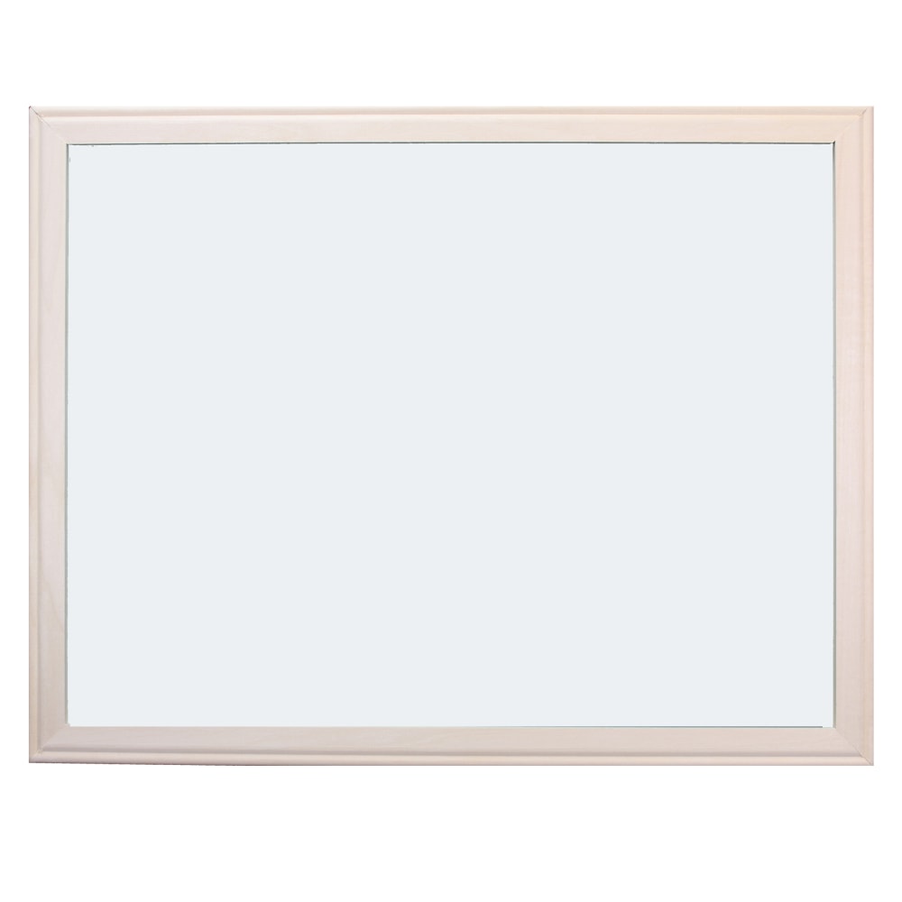 Crestline Products Dry-Erase Whiteboard, Plastic, 36in x 48in, Brown Wood Frame