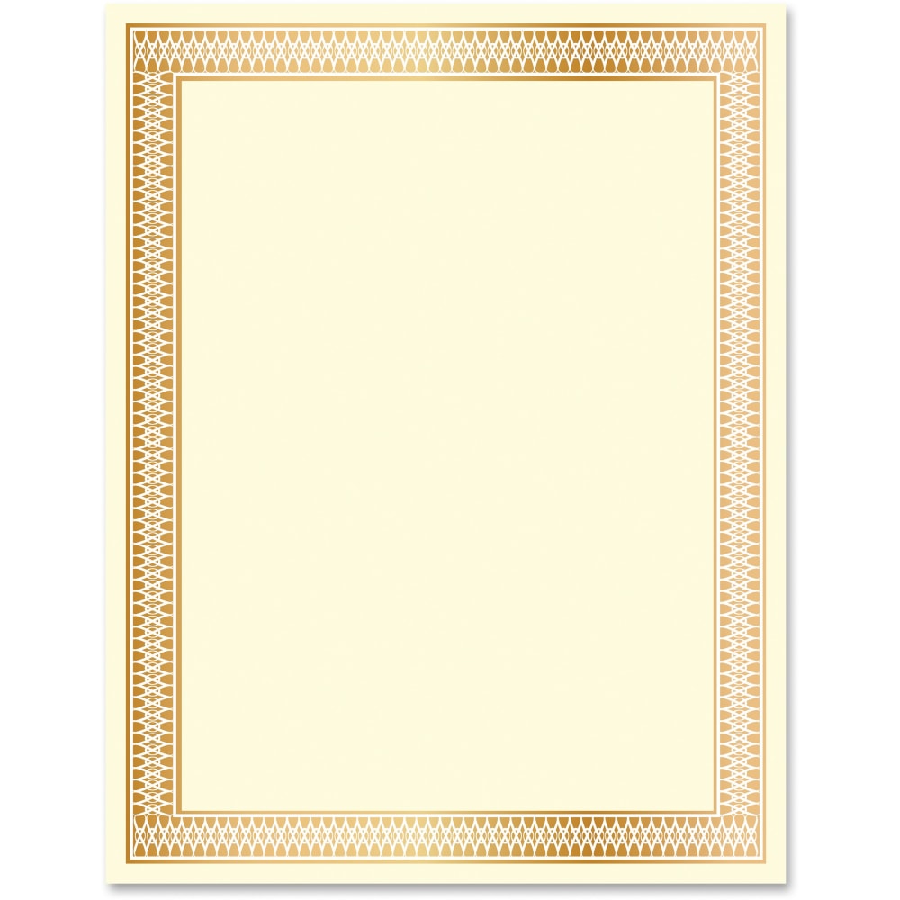 Geographics Traditional Award Certificates - 24 lb Basis Weight - 8.5in - Laser, Inkjet Compatible - Gold - 100 / Pack