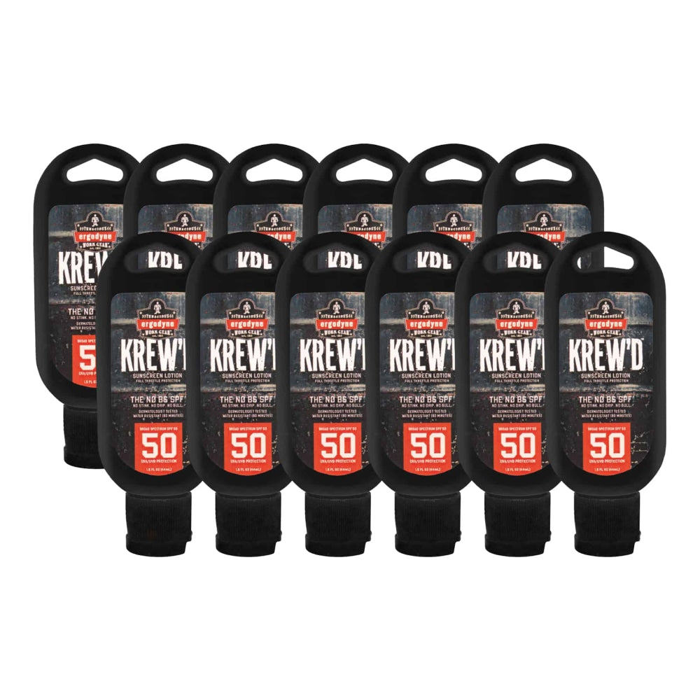 Ergodyne KREW-d 6352 SPF 50 Sunscreen Lotions, 1.5 Oz, Case Of 12 Lotions