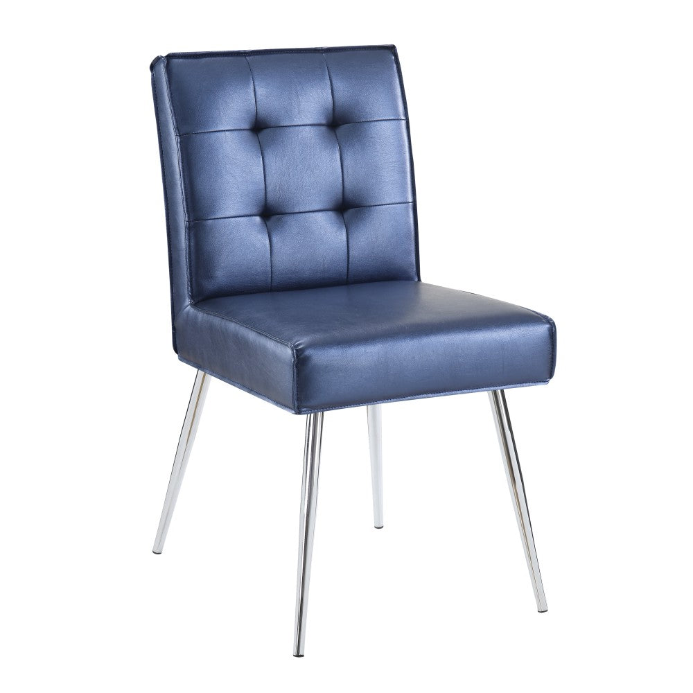 Ave Six Amity Tufted Dining Chair, Sizzle Azure/Silver
